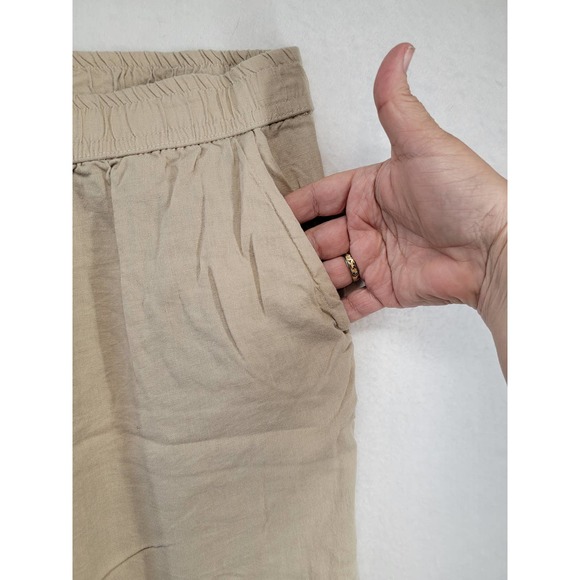 NWOT Emily Daniel's Women's Stone With Faggoting Capris Size L - Picture 2 of 5